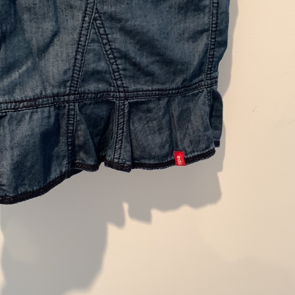90s ay2K EDC Esprit denim jean skirt with pleats/ruffles size 6 - Picture 3 of 5